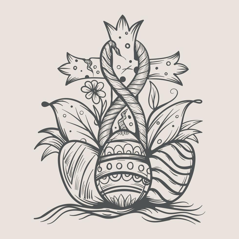 Easter Hand Drawn Vector Illustration