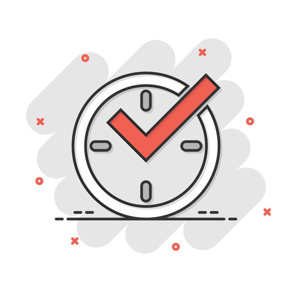 icono en tiempo real en estilo cómico. reloj vector ilustración de dibujos animados sobre fondo blanco aislado. ver el efecto de salpicadura del concepto de negocio.