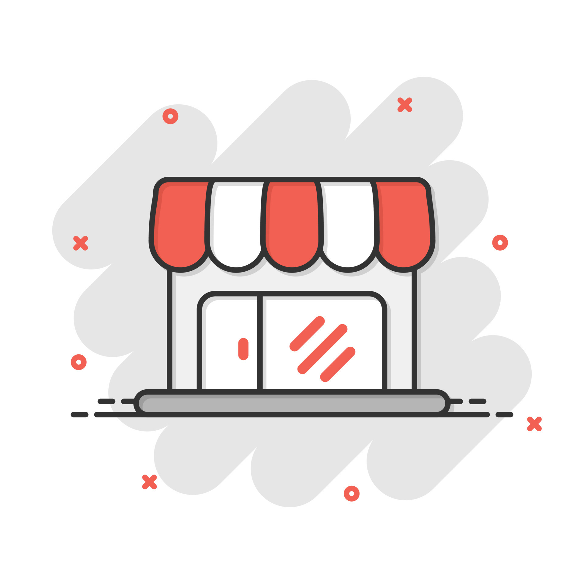 Grocery store icon in comic style. Shop building vector cartoon  illustration on white isolated background. Market boutique business concept  splash effect. 20092462 Vector Art at Vecteezy