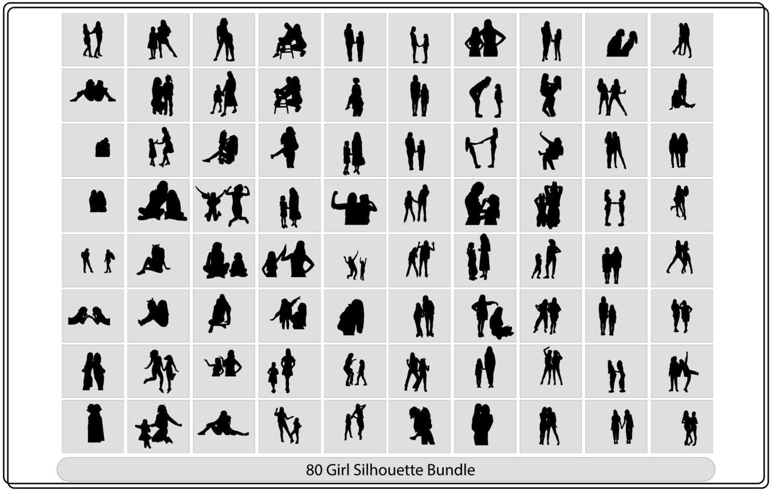 Set of Dance silhouette black vector