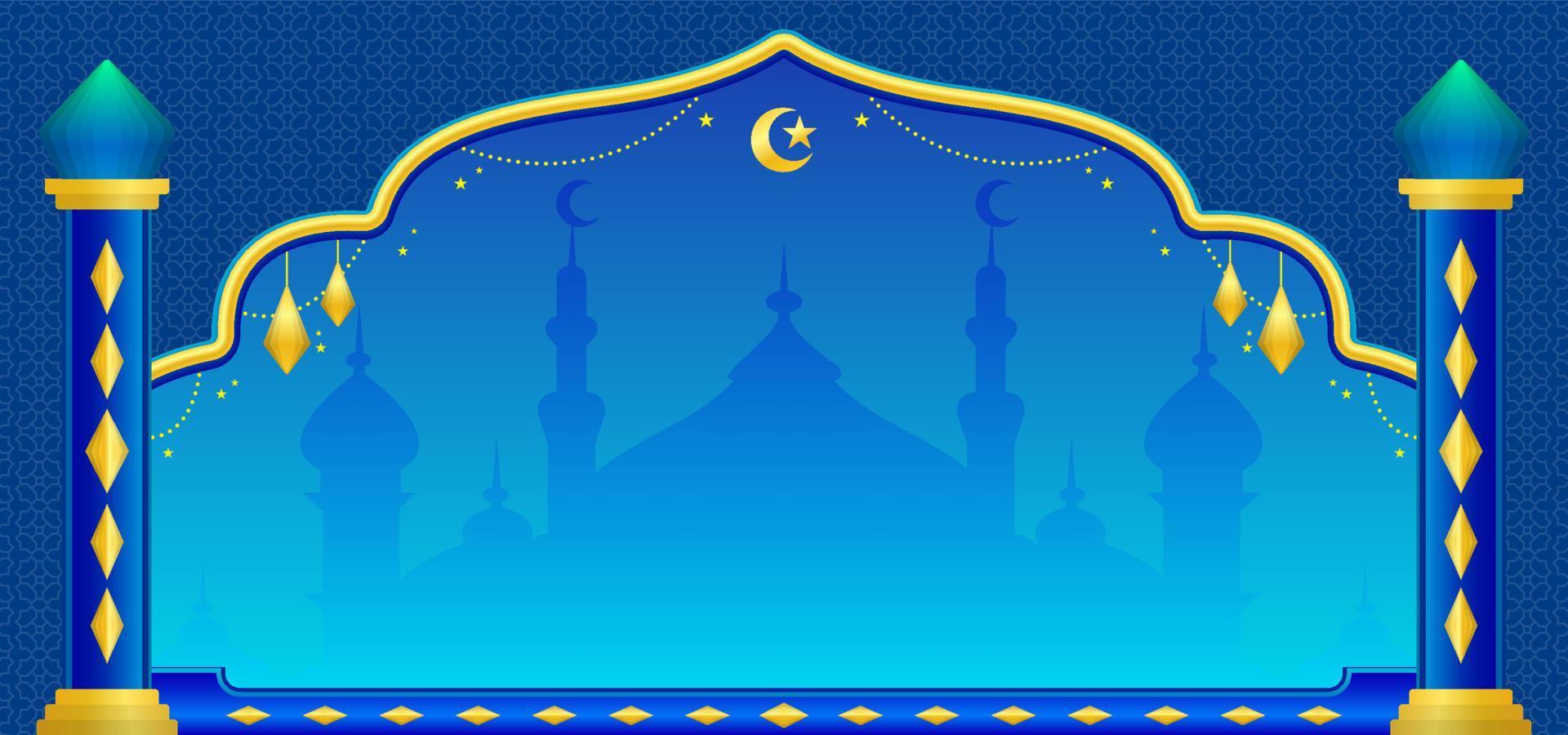 Blue Islamic Banner Background Template 20092547 Vector Art at Vecteezy