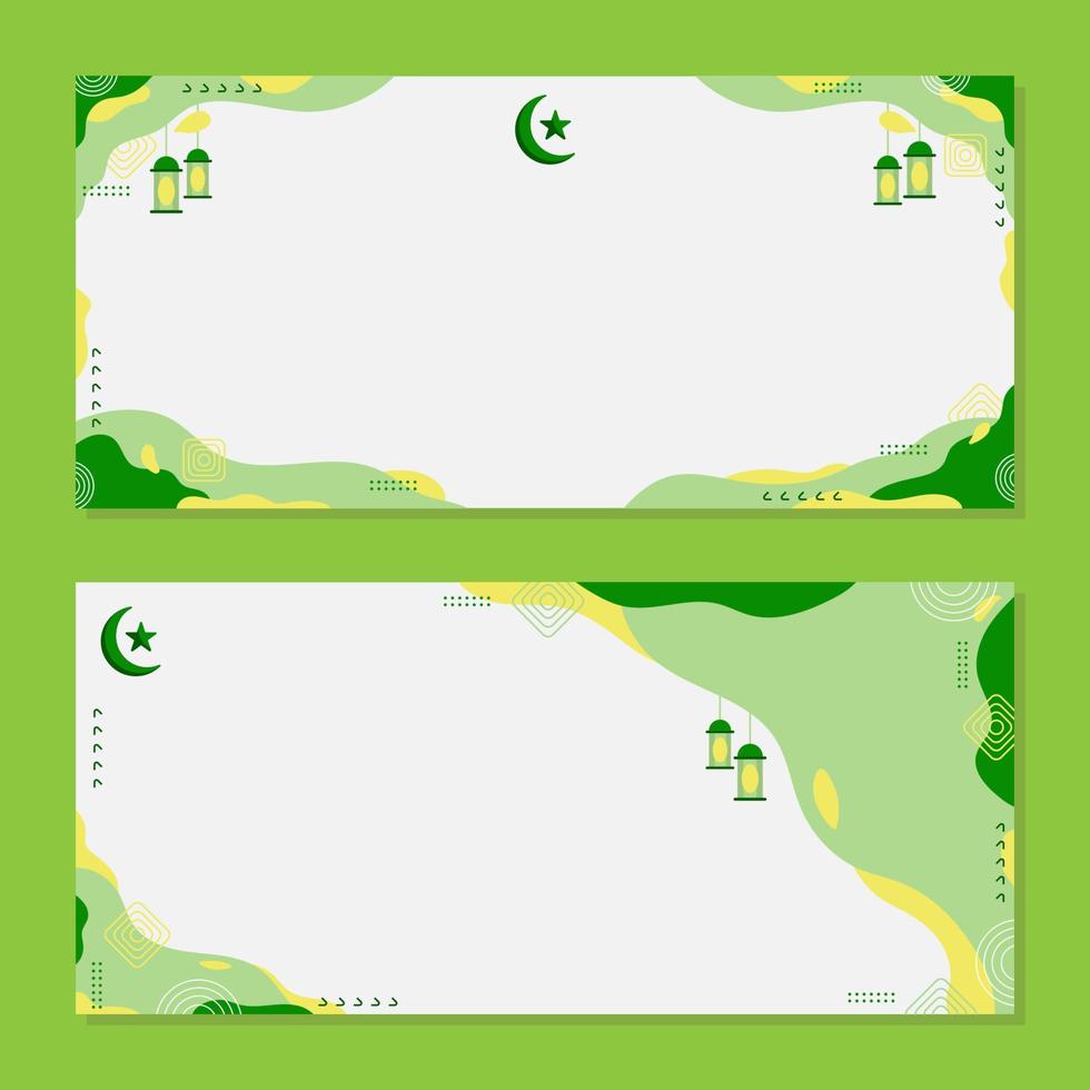 Abstract Green Memphis Islamic Banner Background vector