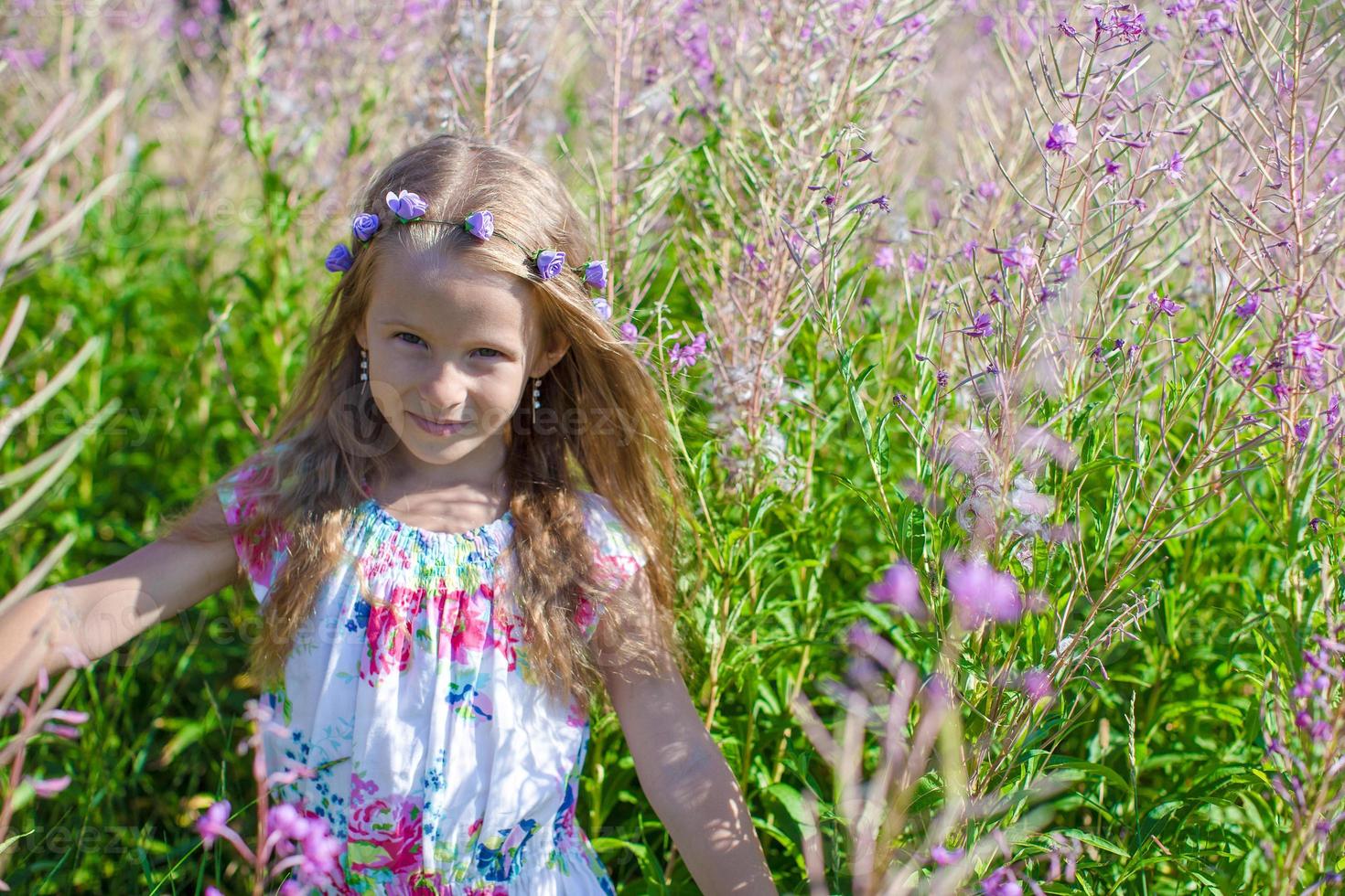 Cute young girl on the meadow photo