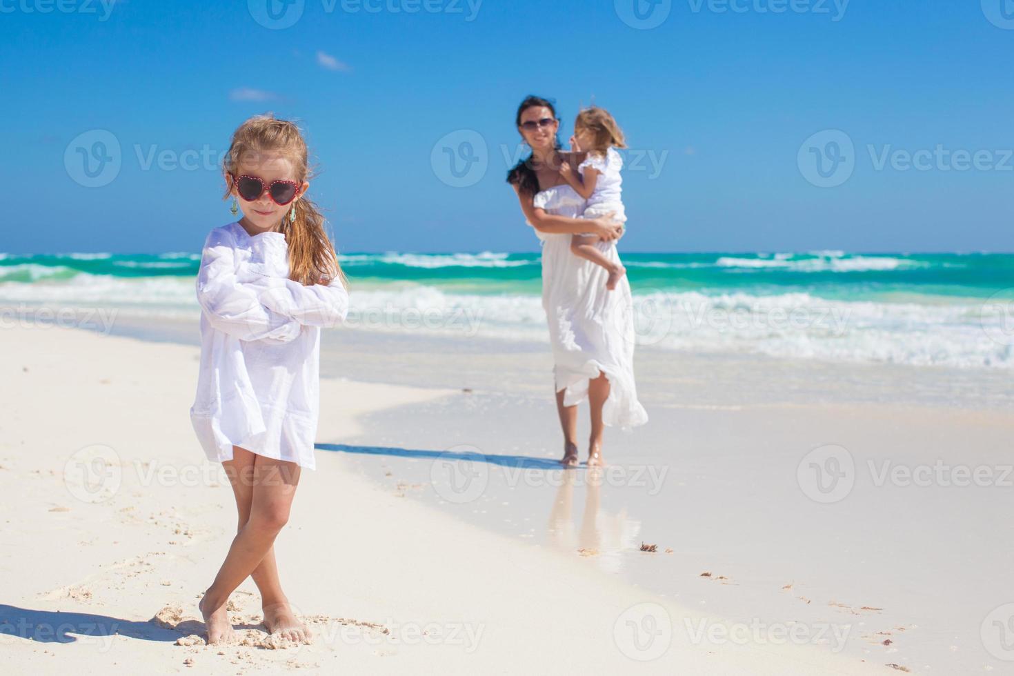 Family vacation on the beach photo