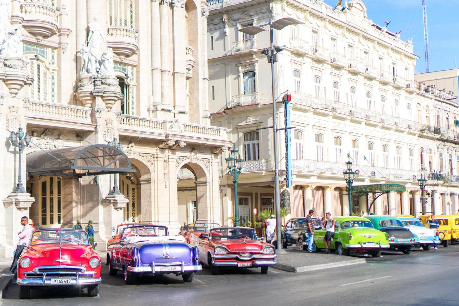 HAVANA, CUBA - APRIL 14, 2017 View of vintage car show photo