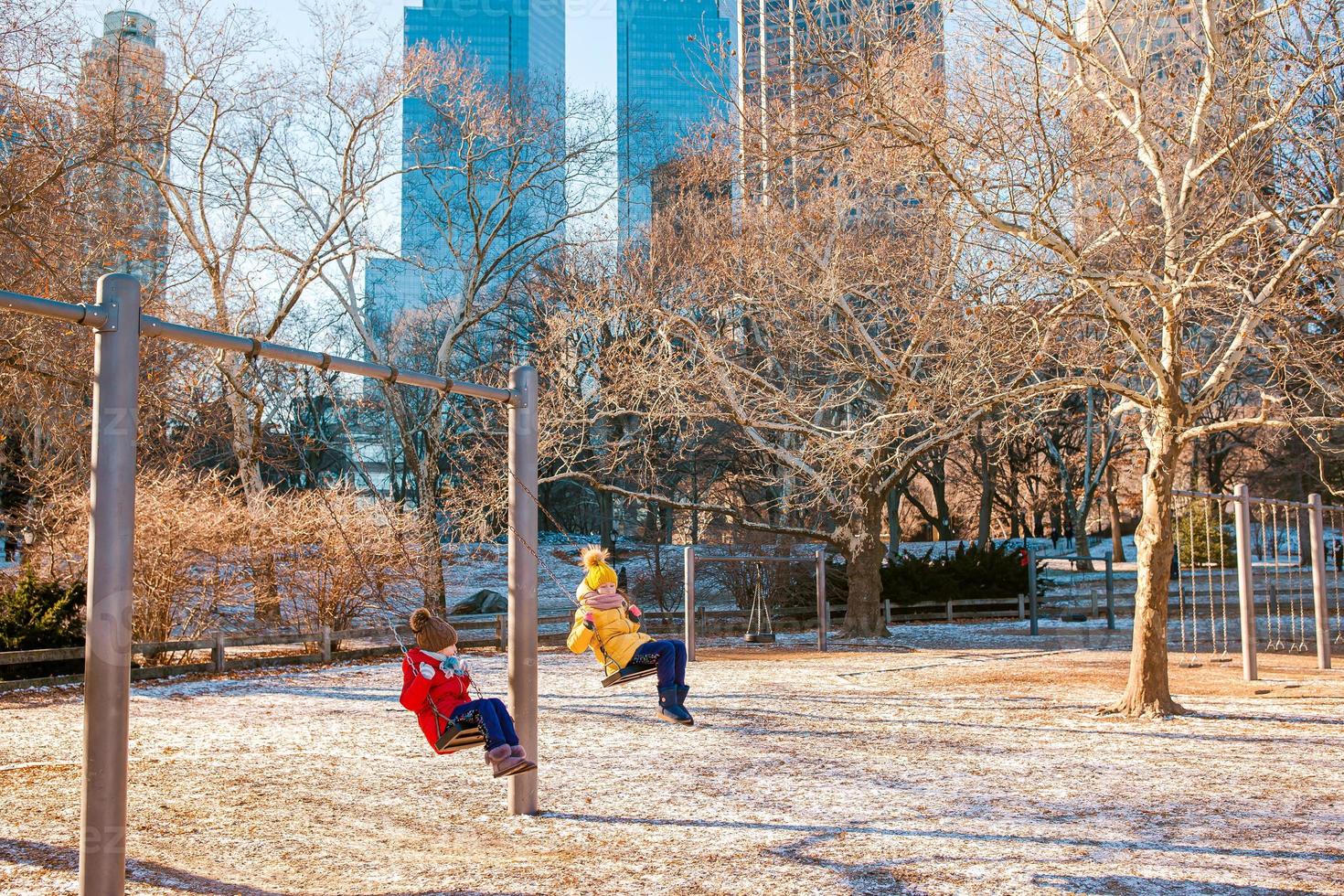 Family winter vacation trip in New York city photo