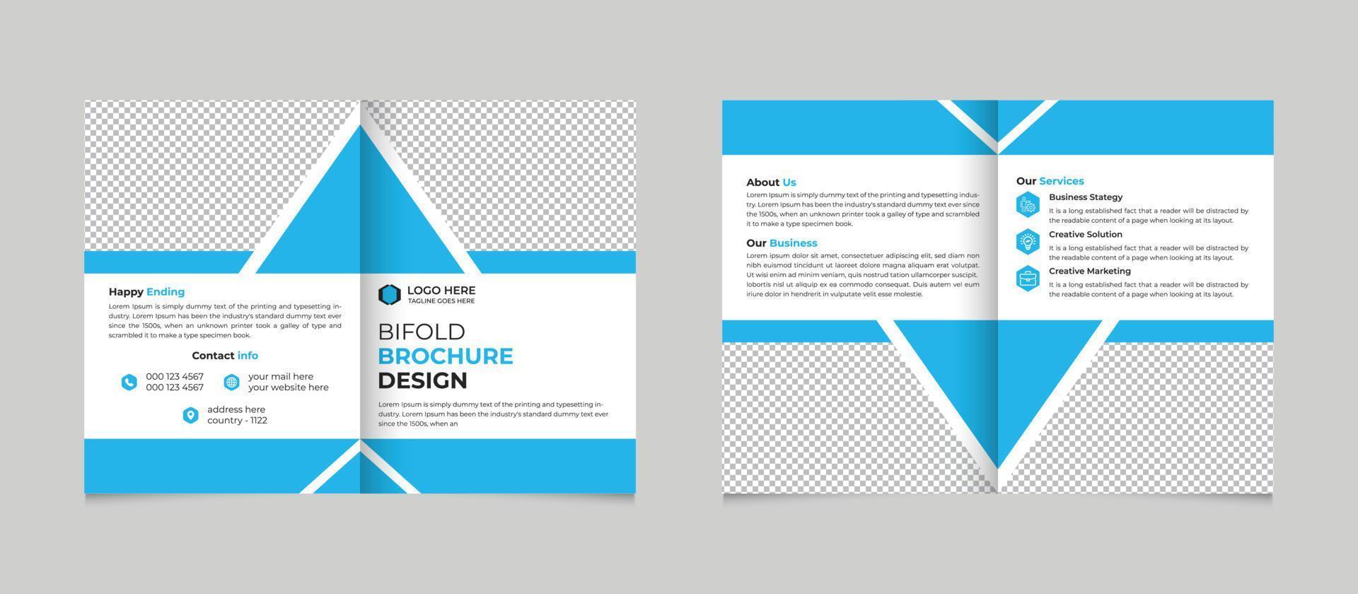 Corporate Modern Business Bifold Brochure Template Design Free Vector