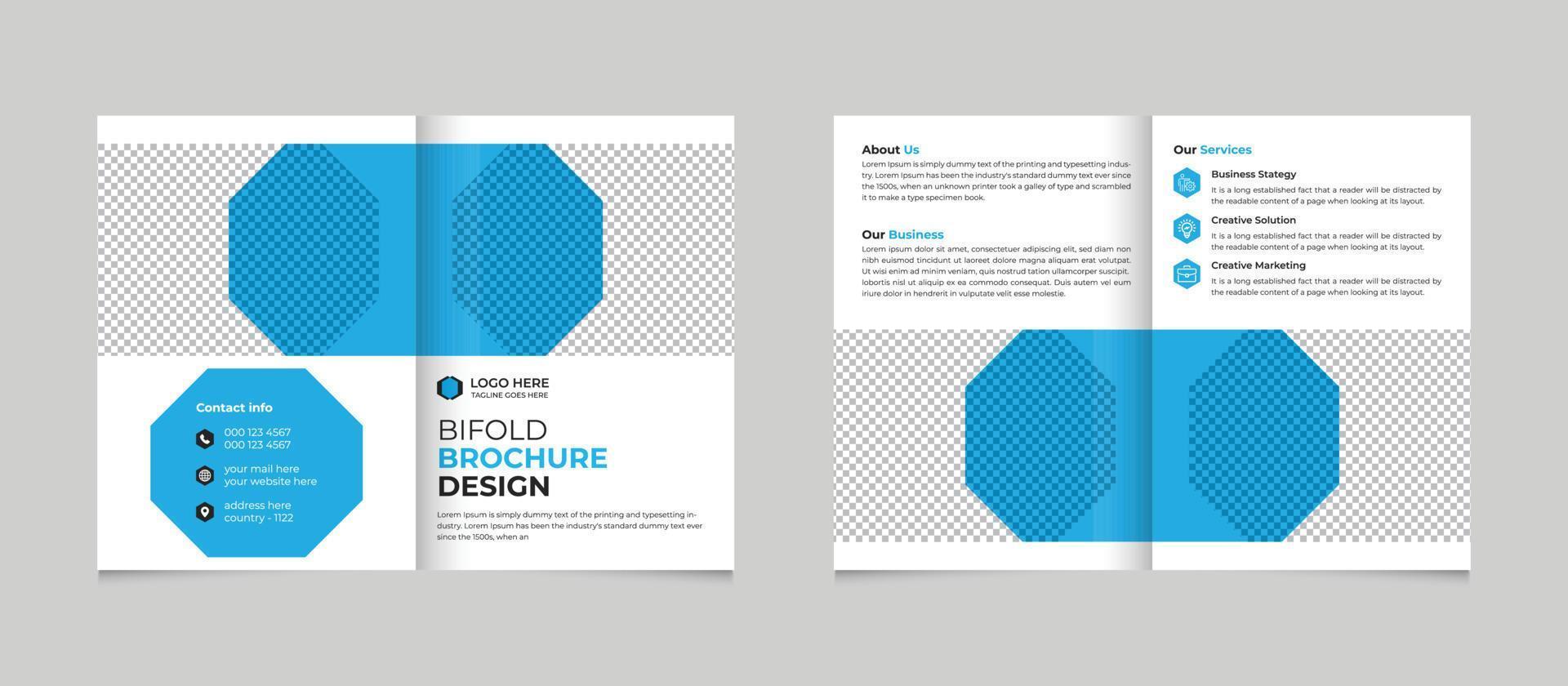 Business bifold brochure template design Free Vector