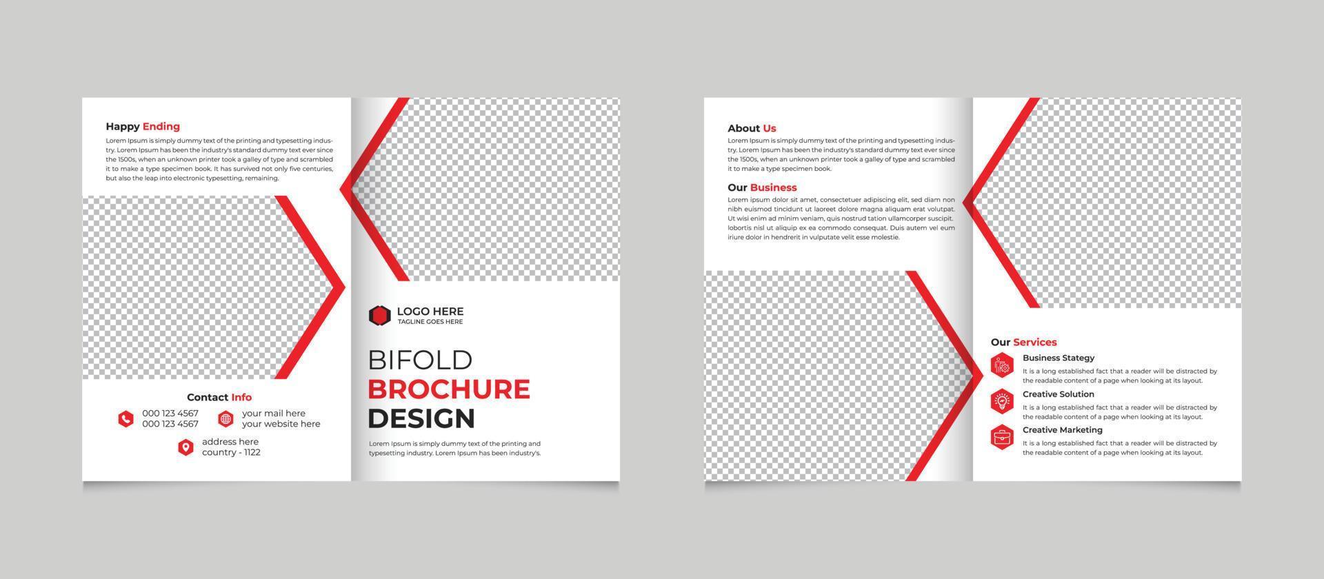 Corporate Bifold Brochure Template Design Free Vector