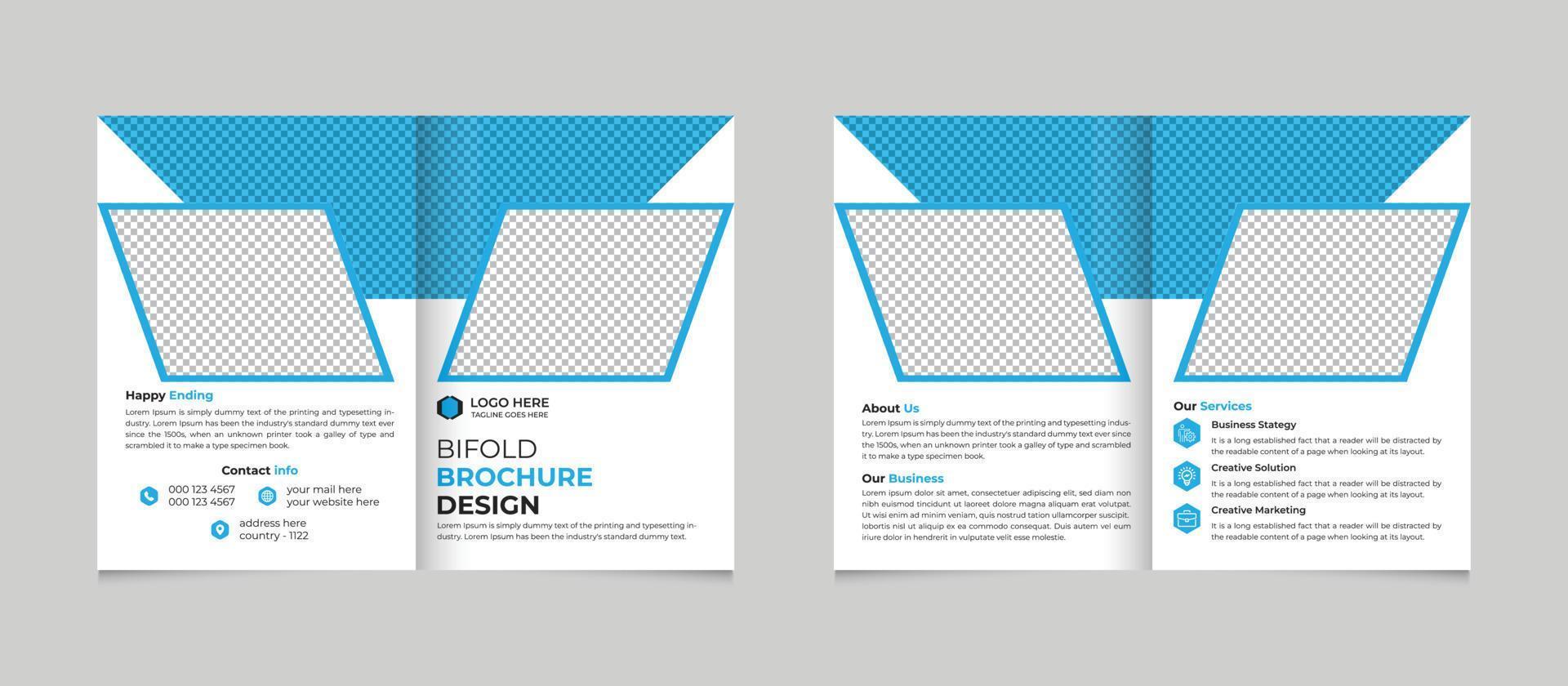 Professional business bifold brochure design template Free Vector