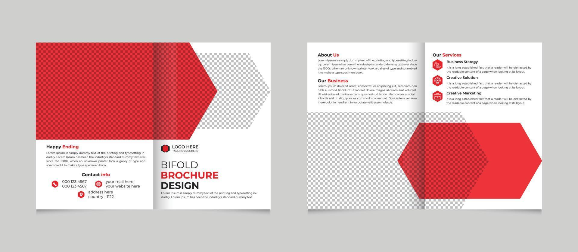 Professional corporate modern business bifold brochure design template Free Vector
