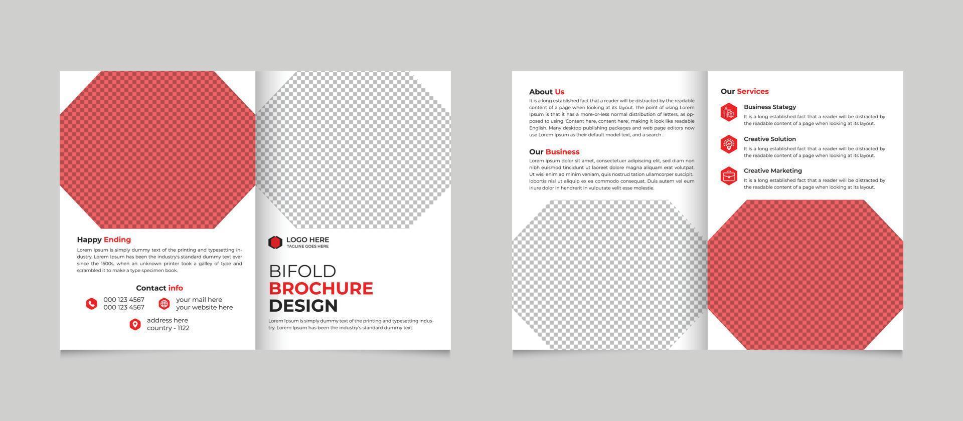 Corporate Company Profile Bifold Business Brochure Design Template Free Vector
