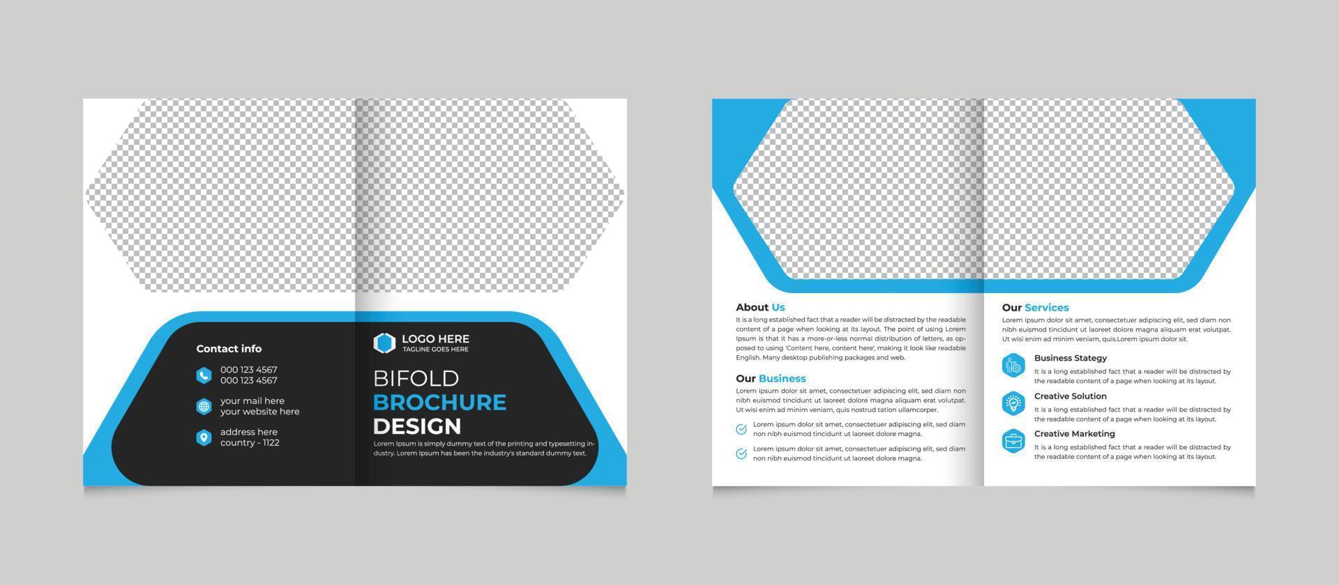 Corporate Business Bifold Brochure Design Template Free Vector