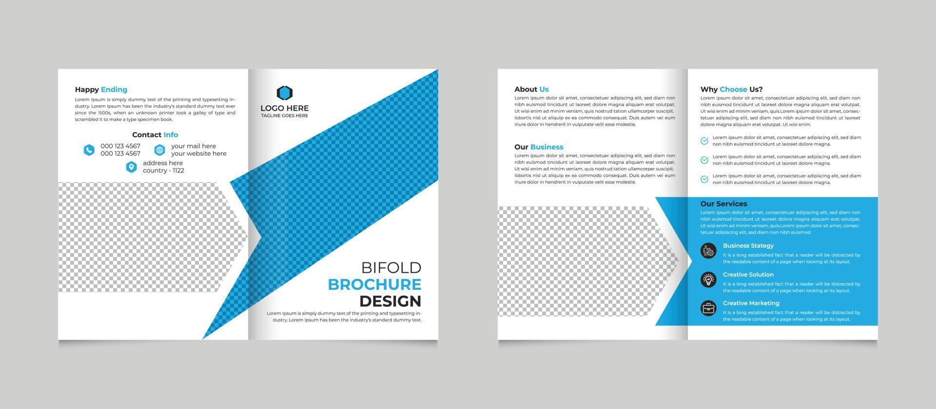 Creative corporate business bifold brochure design template Free Vector