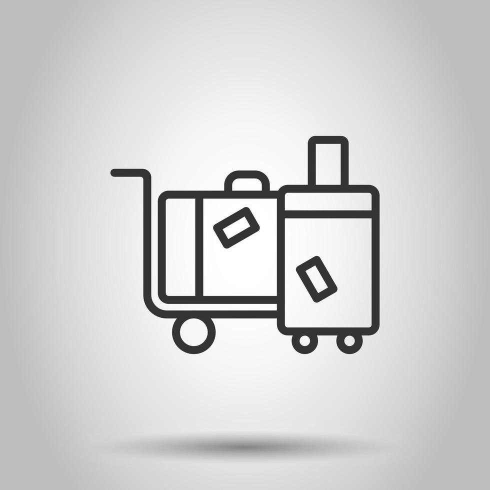 Travel bag icon in flat style. Luggage vector illustration on white isolated background. Baggage business concept.