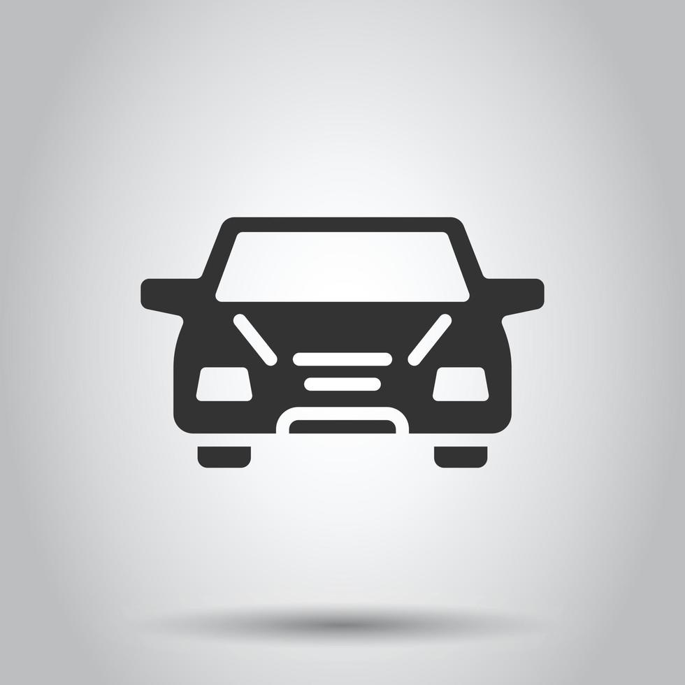 Car icon in flat style. Automobile vehicle vector illustration on white isolated background. Sedan business concept.