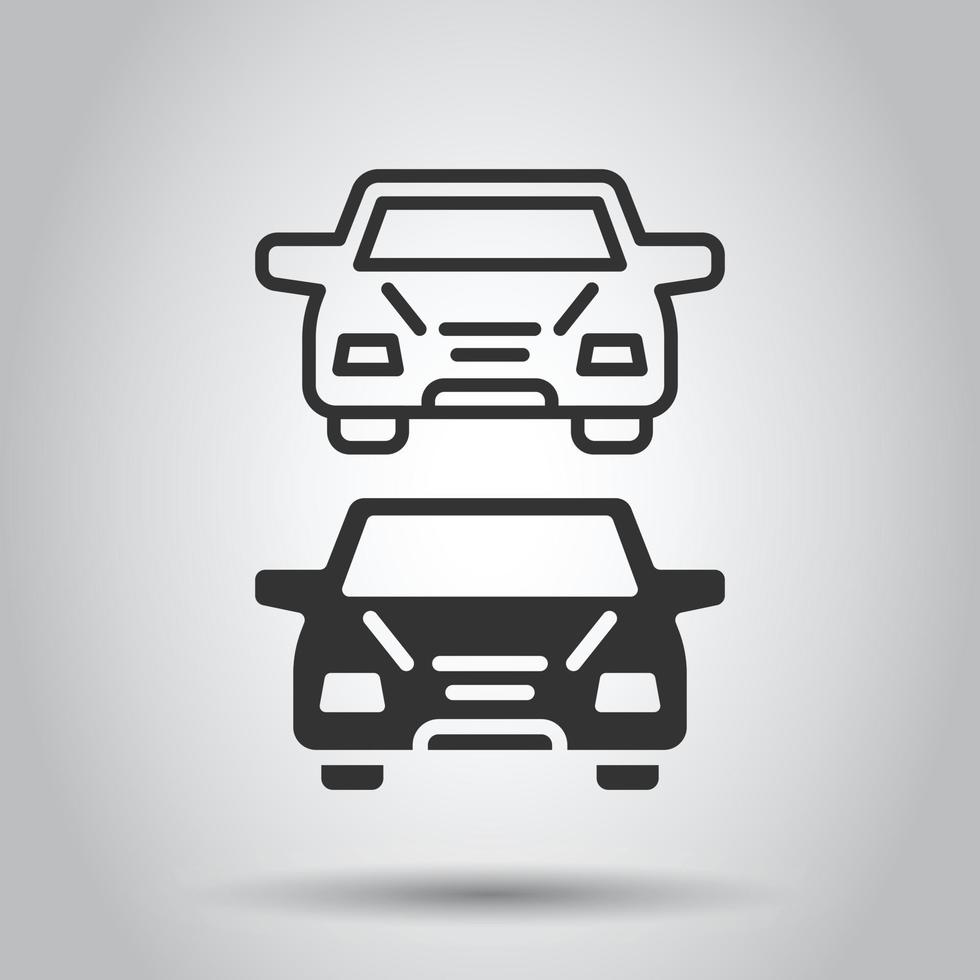 Car icon in flat style. Automobile vehicle vector illustration on white isolated background. Sedan business concept.