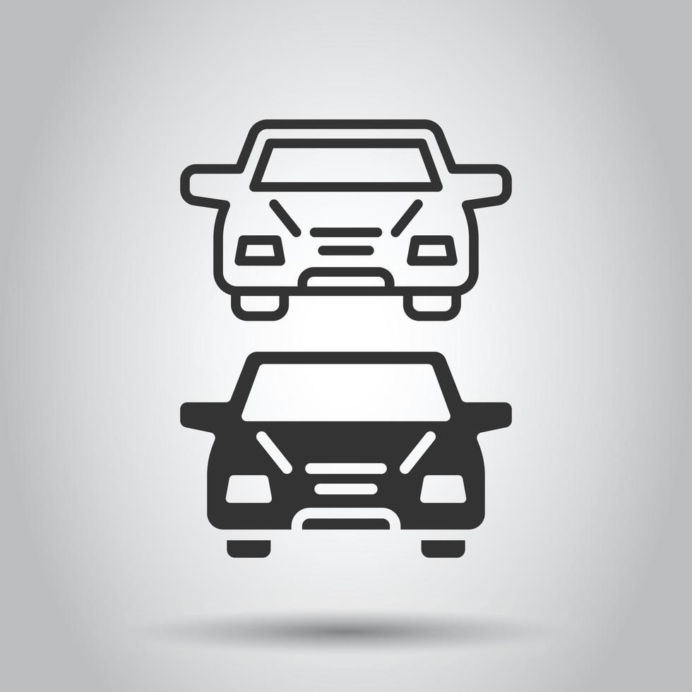 icono de coche en estilo plano. Ilustración de vector de vehículo de automóvil sobre fondo blanco aislado. concepto de negocio de sedán.