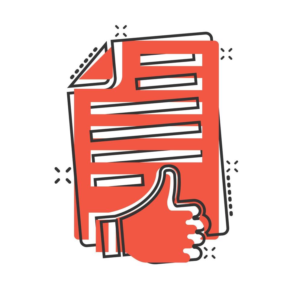 People hand with check mark icon in comic style. Accept cartoon vector illustration on white isolated background. Approval choice splash effect business concept.