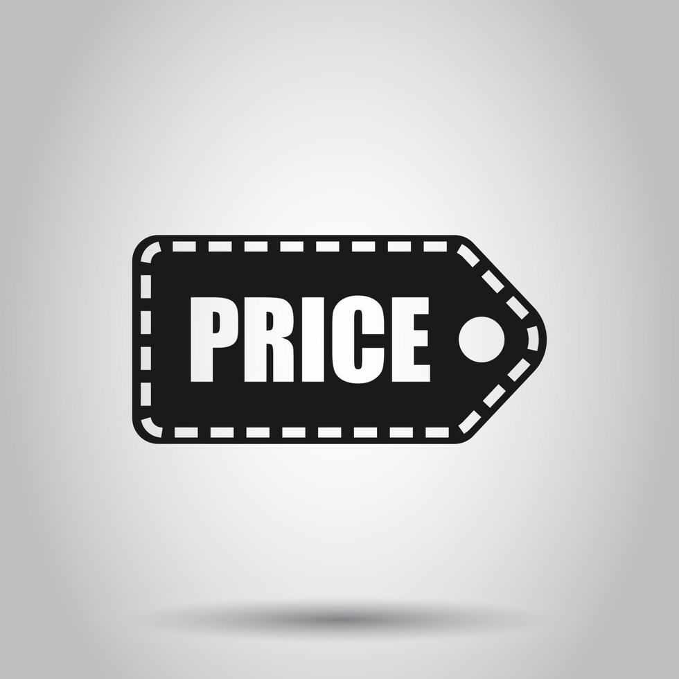 Price coupon icon in flat style. Price tag vector illustration on isolated background. Sale sticker business concept.