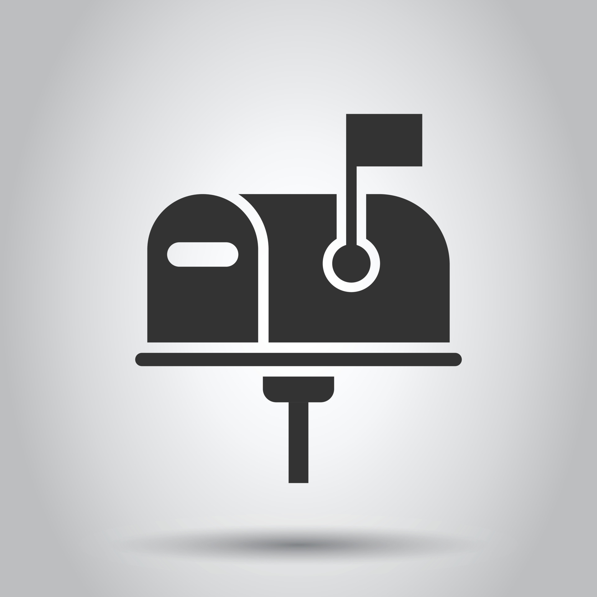 Mailbox icon in flat style. Postbox vector illustration on white ...