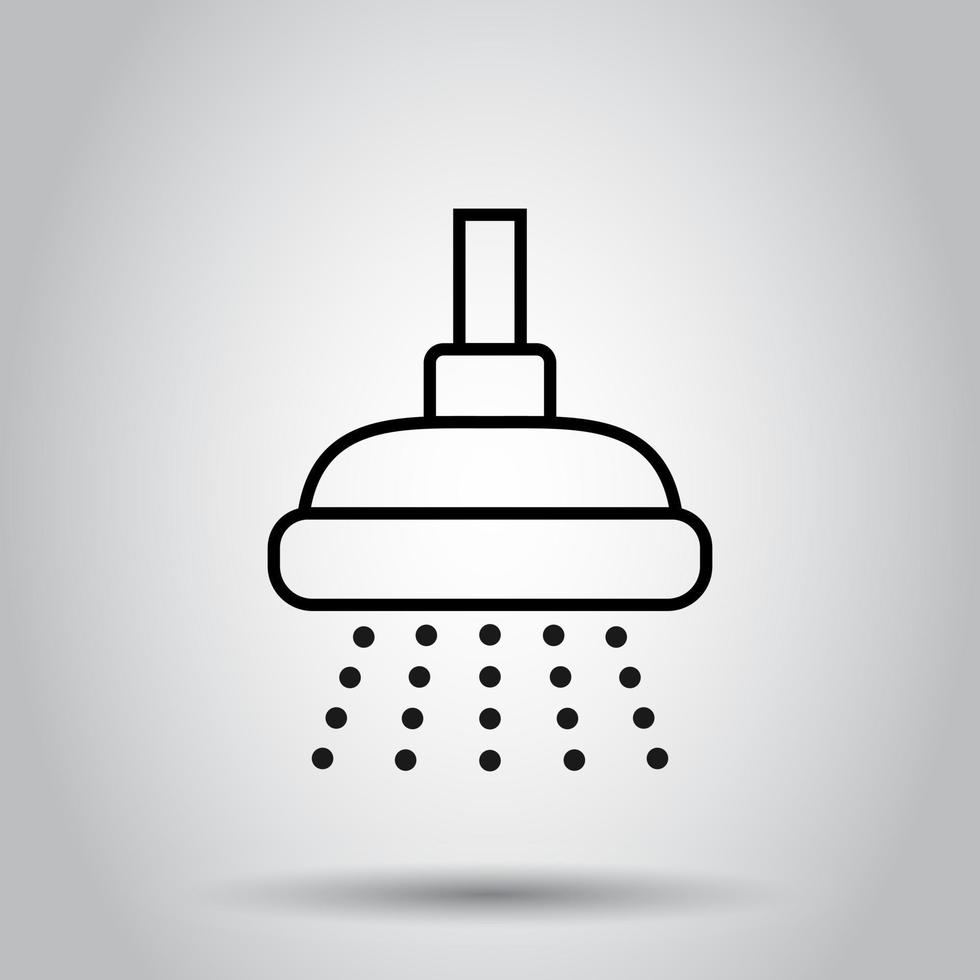 Shower sign icon in flat style. Bathroom water device vector illustration on isolated background. Wash business concept.