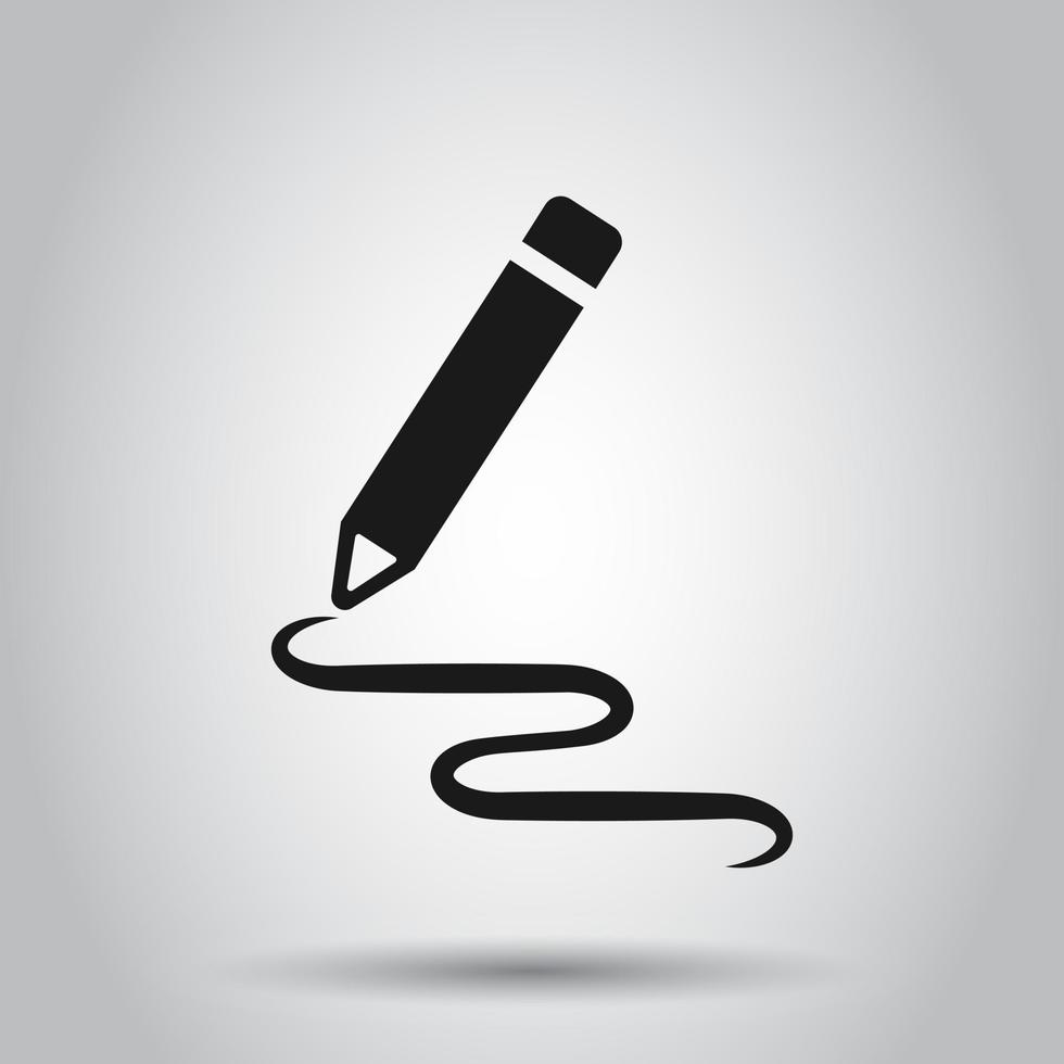 Pencil notepad icon in transparent style. Document write vector illustration on isolated background. Pen drawing business concept.