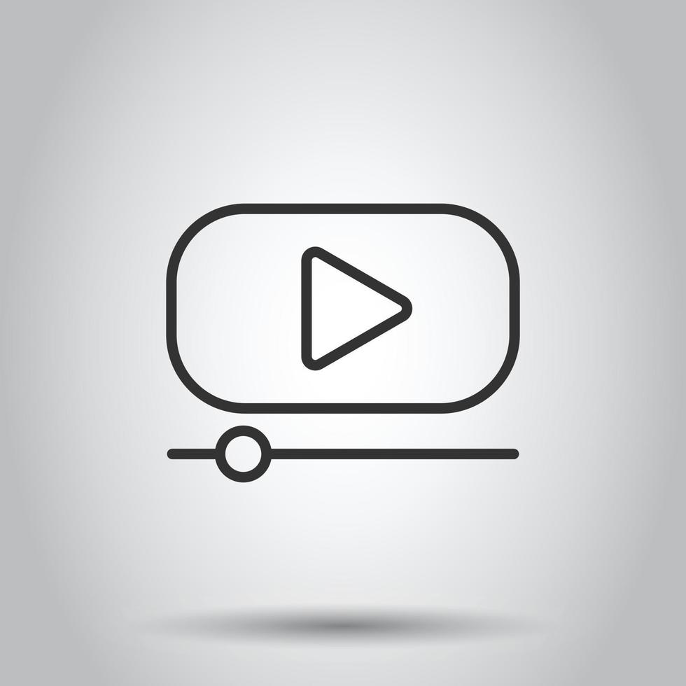Film icon in flat style. Movie vector illustration on white isolated background. Play video business concept.