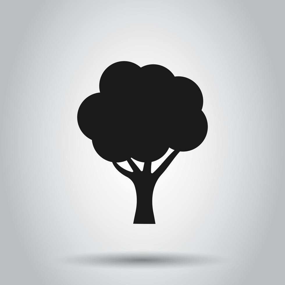 árbol firmar icono en plano estilo. rama bosque vector ilustración en aislado antecedentes. madera dura negocio concepto.