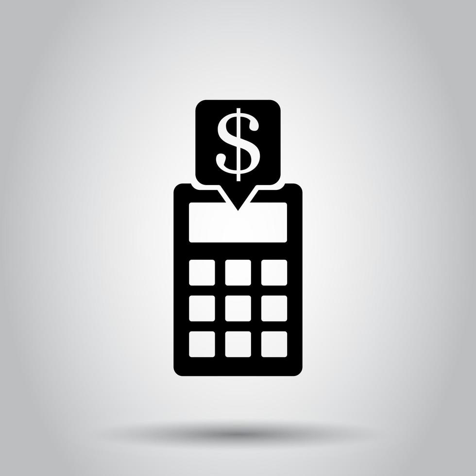 Money calculation icon in flat style. Budget banking vector illustration on isolated background. Financial payment business concept.