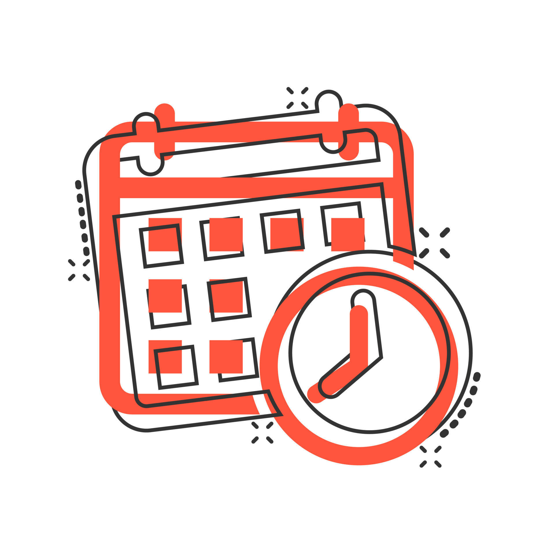 Calendar agenda icon in comic style. Planner vector cartoon