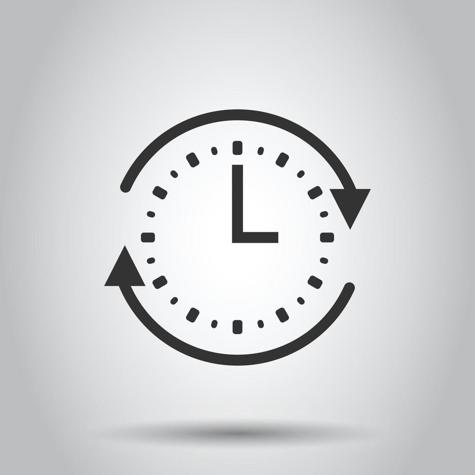 icono de reloj en estilo plano. ver ilustración vectorial sobre fondo blanco aislado. concepto de negocio de temporizador. vector