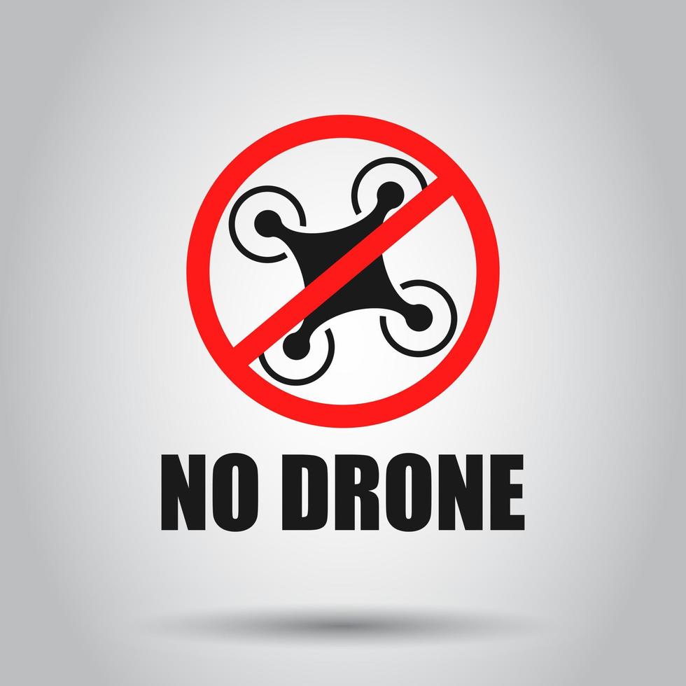 No drone zone sign icon in transparent style. Ban vector illustration on isolated background. Forbidden flight business concept.