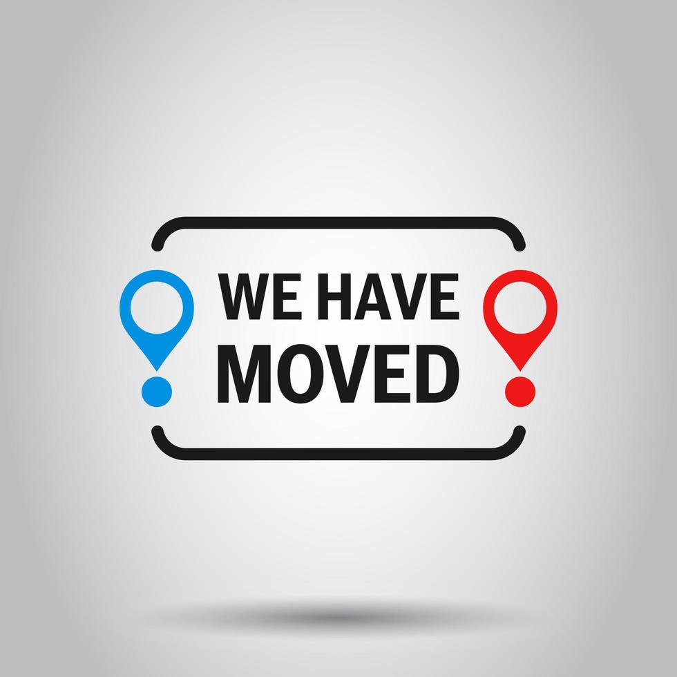 Move location icon in flat style. Pin gps vector illustration on isolated background. Navigation business concept.