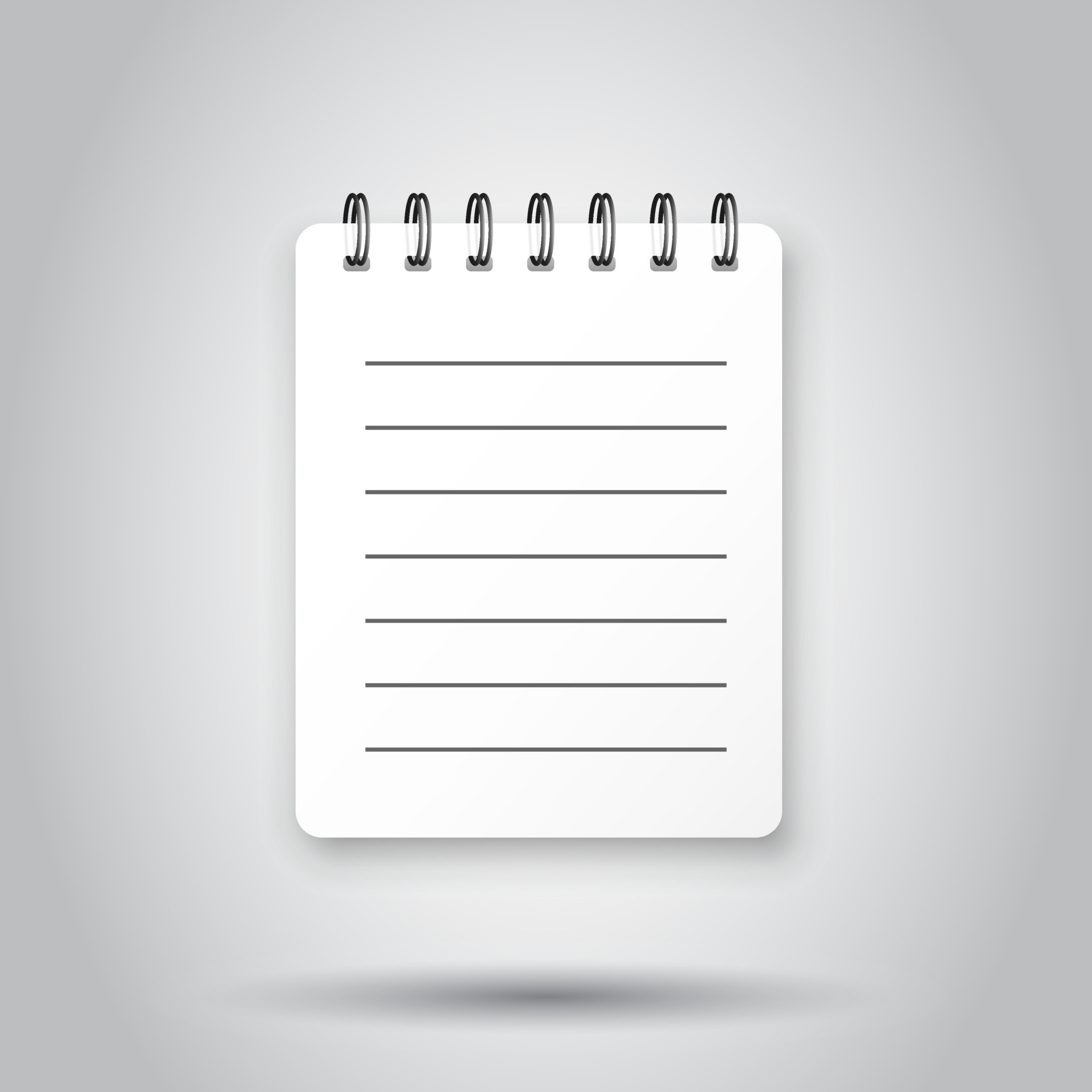 Blank mock up notepad icon in transparent style. Notebook with lined ...