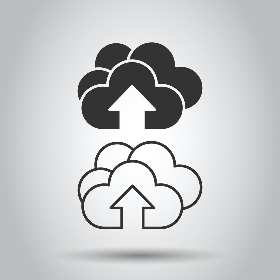 Digital service icon in flat style. Network cloud vector illustration on white isolated background. Computer technology business concept.