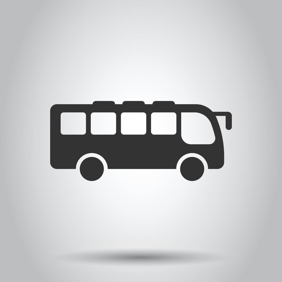 icono de autobús en estilo plano. Ilustración de vector de entrenador sobre fondo blanco aislado. concepto de negocio de vehículos autobus.