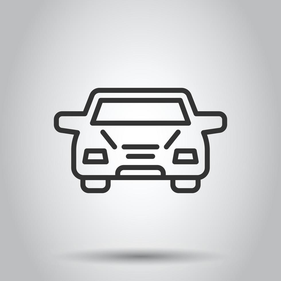 Car icon in flat style. Automobile vehicle vector illustration on white isolated background. Sedan business concept.
