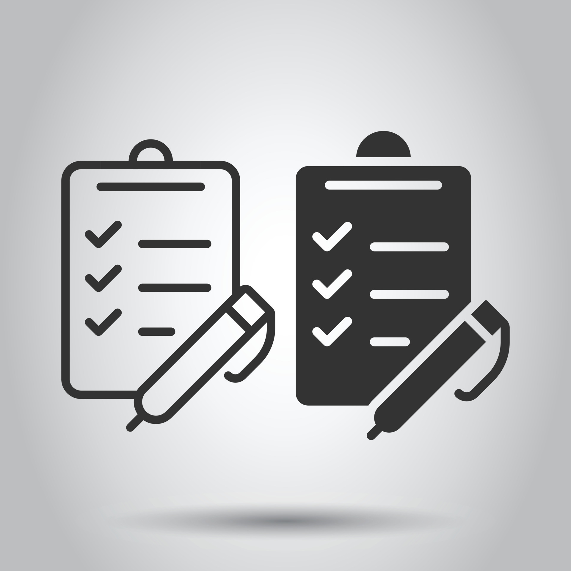 To do list icon in flat style. Document checklist vector illustration