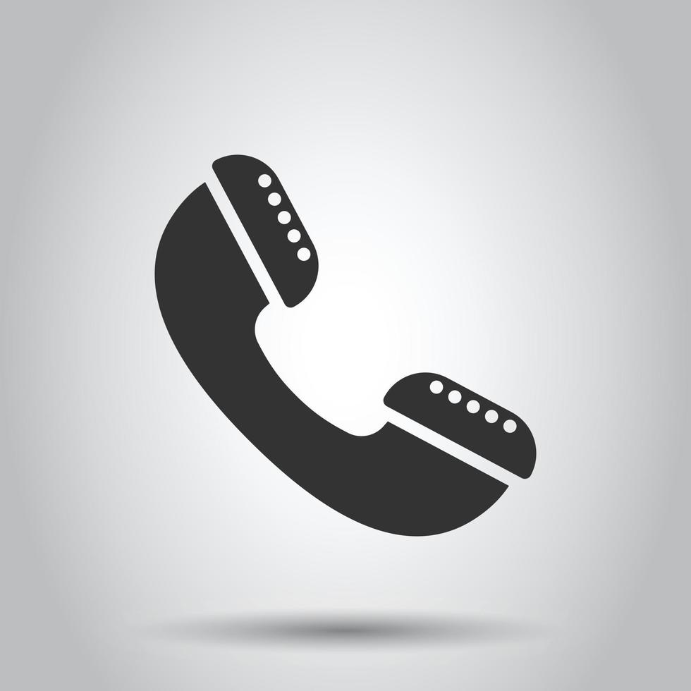 icono de teléfono móvil en estilo plano. ilustración de vector de conversación telefónica sobre fondo blanco aislado. concepto de negocio de contacto de línea directa.