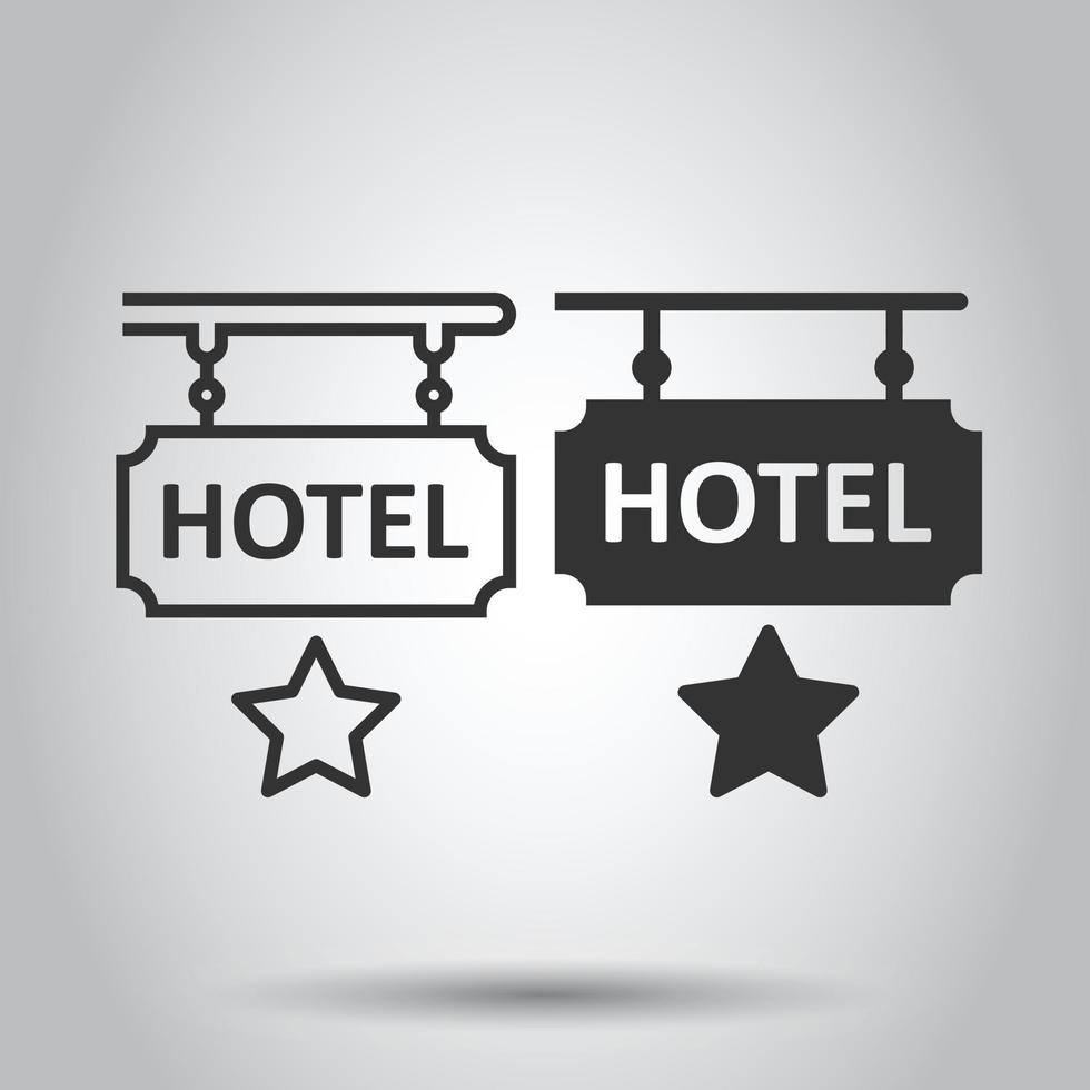 hotel icono de signo de 1 estrella en estilo plano. posada ilustración vectorial sobre fondo blanco aislado. concepto de negocio de información de habitación de albergue. vector