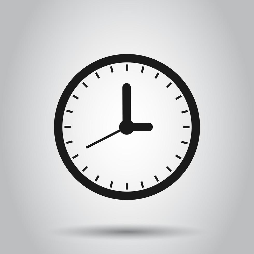 reloj firmar icono en plano estilo. hora administración vector ilustración en aislado antecedentes. Temporizador negocio concepto.