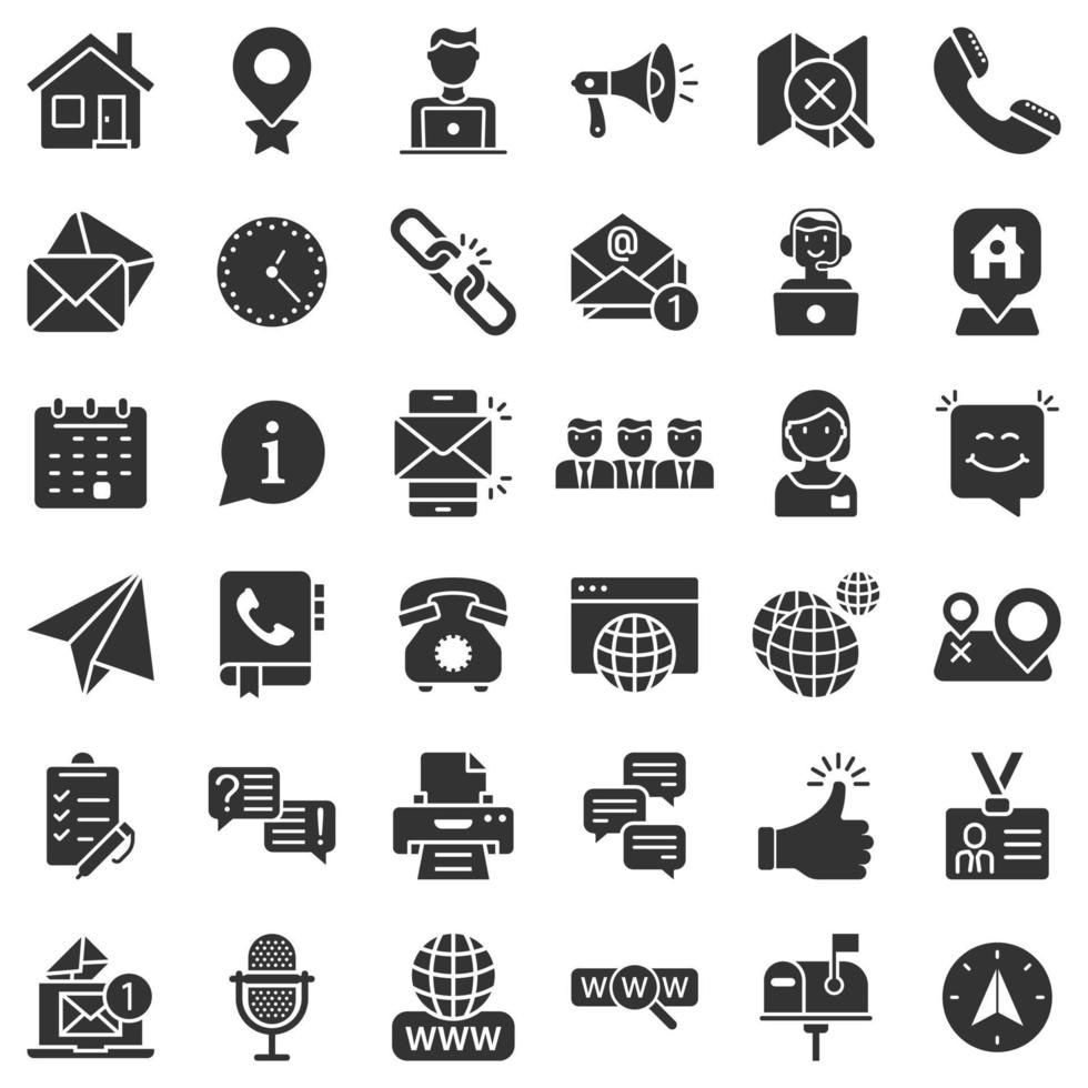 Contact us thin line icon set in flat style. Mobile communication vector illustration on white isolated background. Phone call business concept.