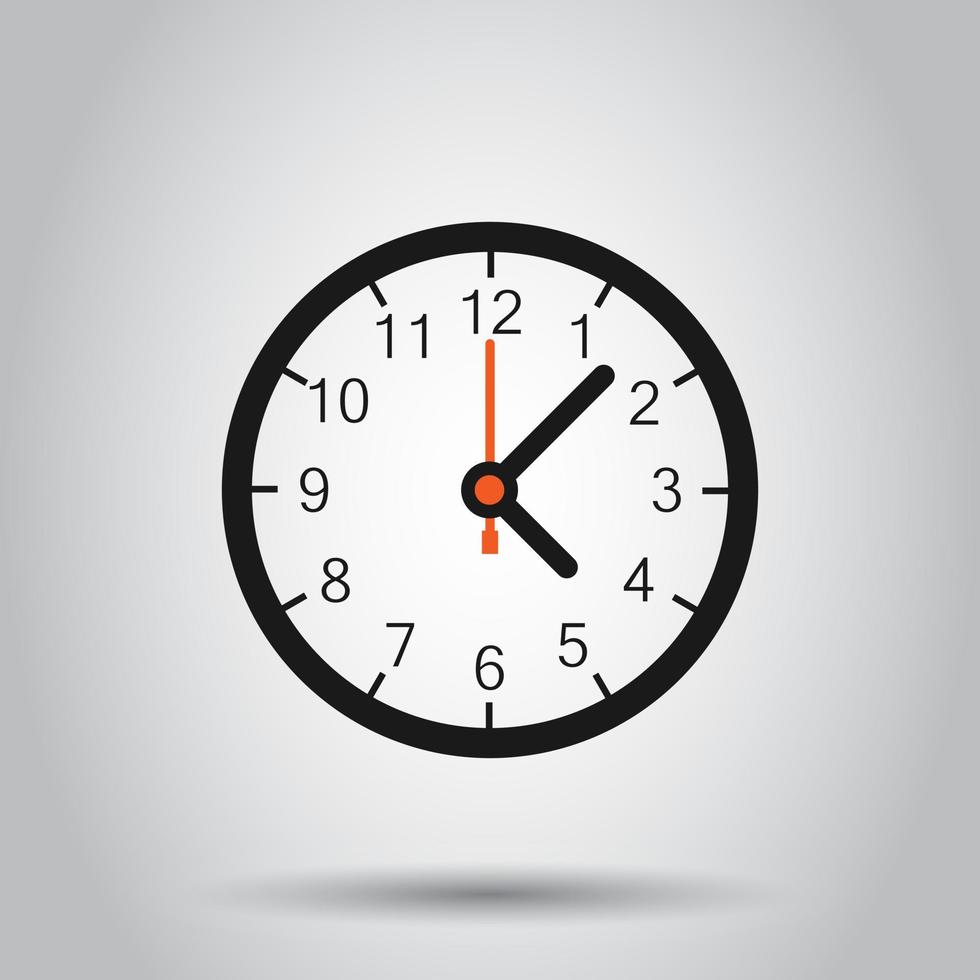 Clock sign icon in flat style. Time management vector illustration on isolated background. Timer business concept.