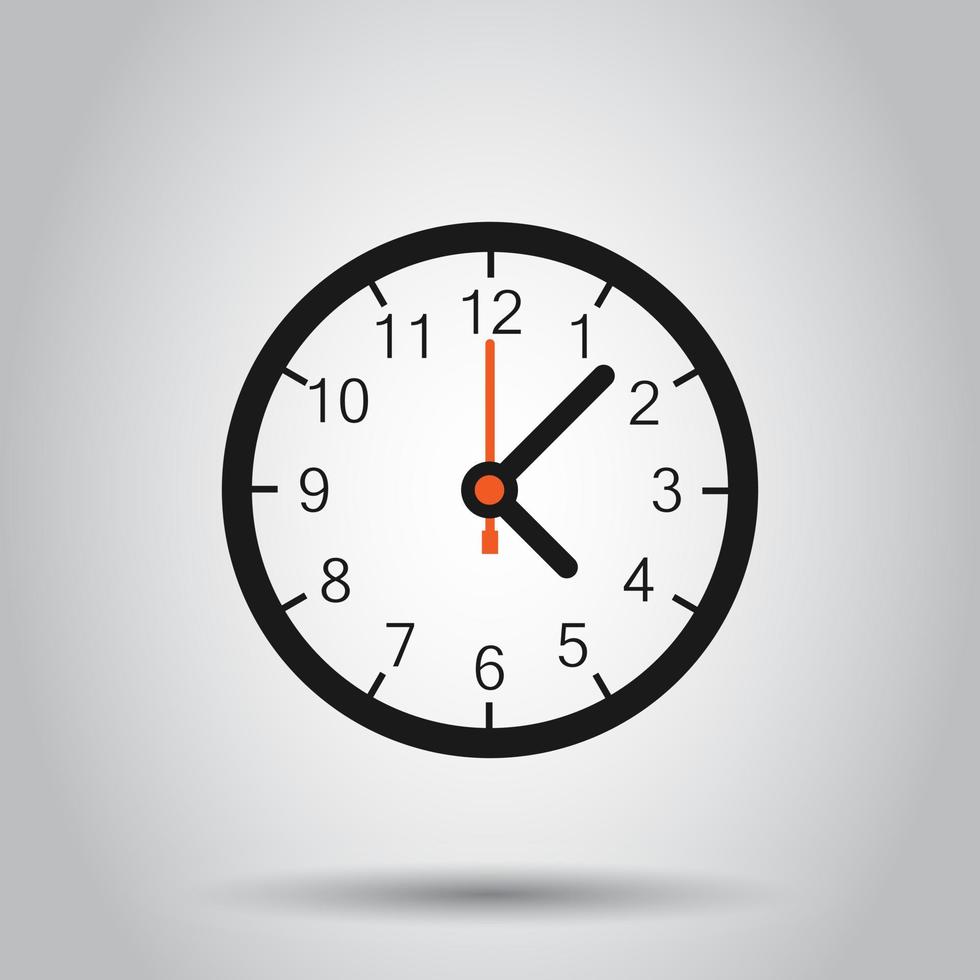 reloj firmar icono en plano estilo. hora administración vector ilustración en aislado antecedentes. Temporizador negocio concepto.