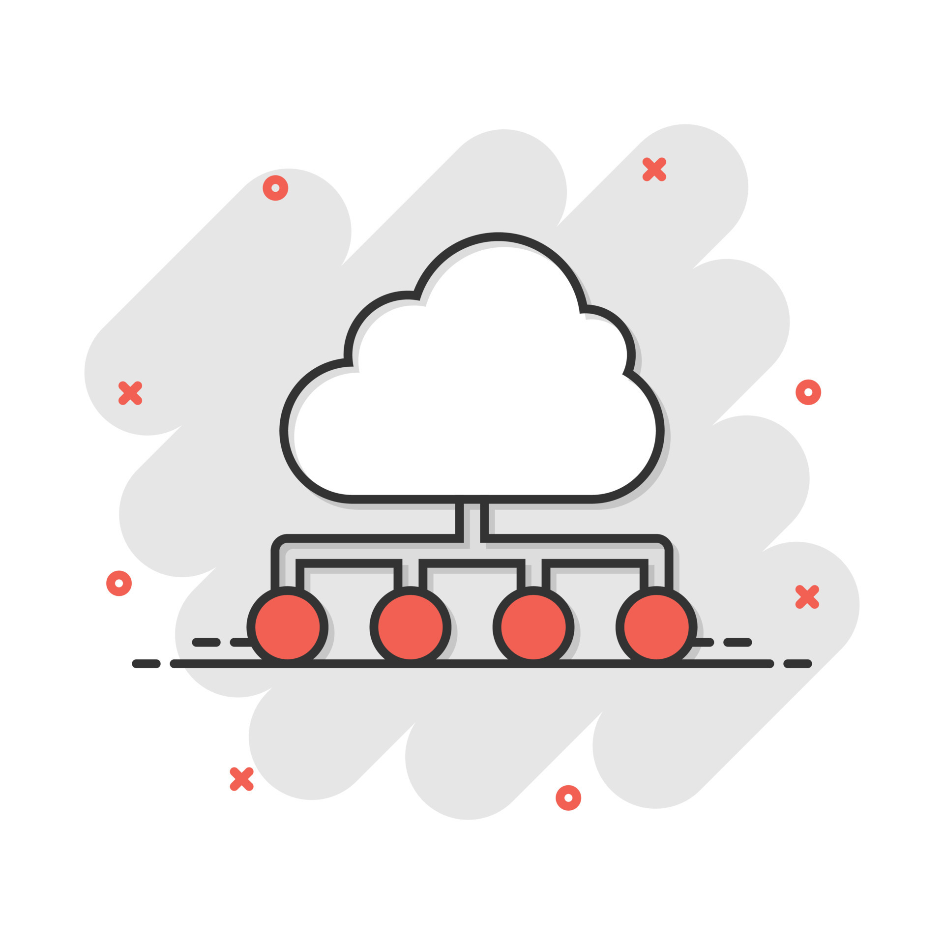 Vector cartoon cloud computing technology icon in comic style. Infographic  analytics illustration pictogram. Network business splash effect concept.  20096302 Vector Art at Vecteezy