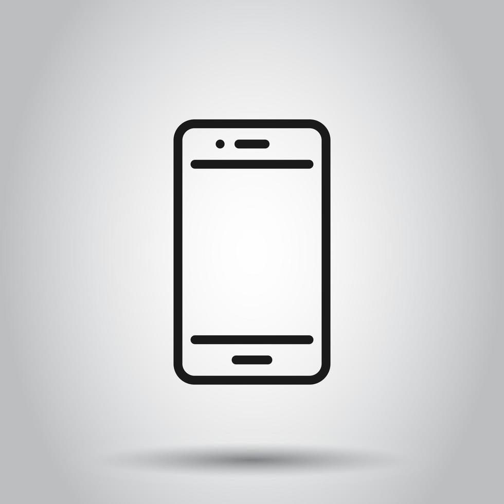 Phone device sign icon in flat style. Smartphone vector illustration on isolated background. Telephone business concept.