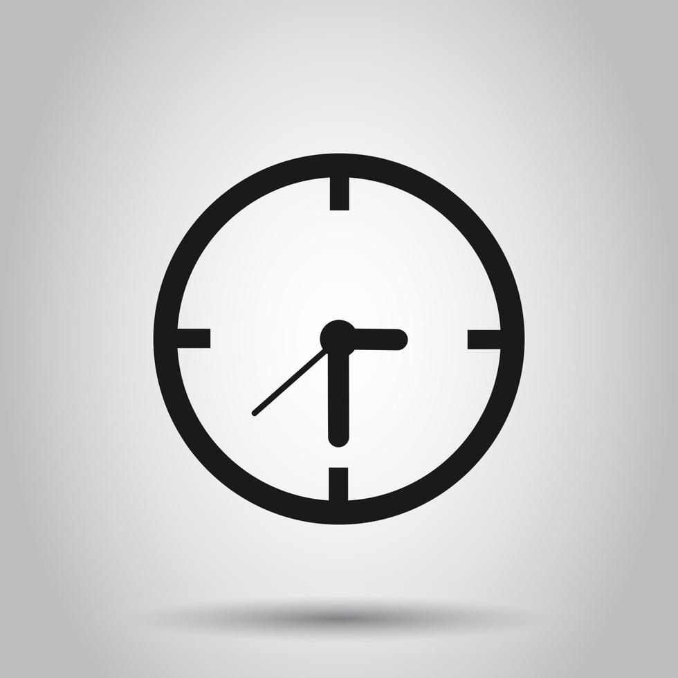 Clock sign icon in flat style. Time management vector illustration on isolated background. Timer business concept.