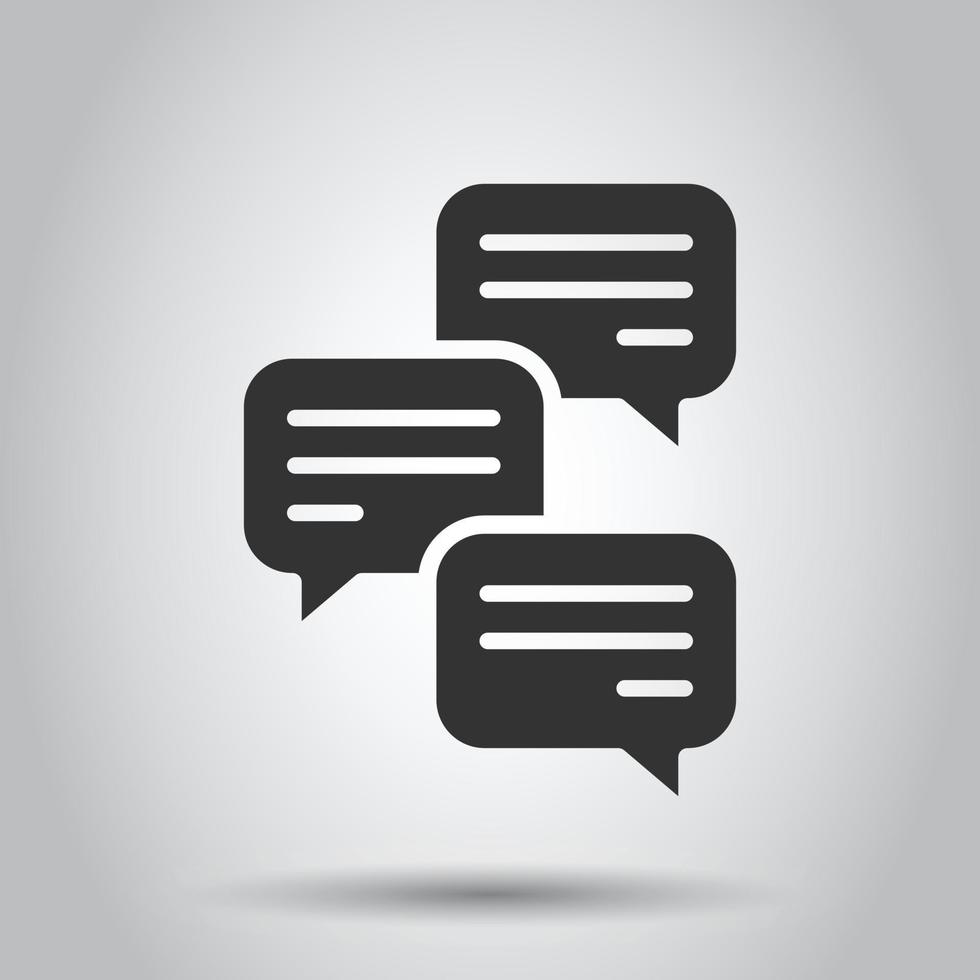 Speak chat sign icon in flat style. Speech bubbles vector illustration