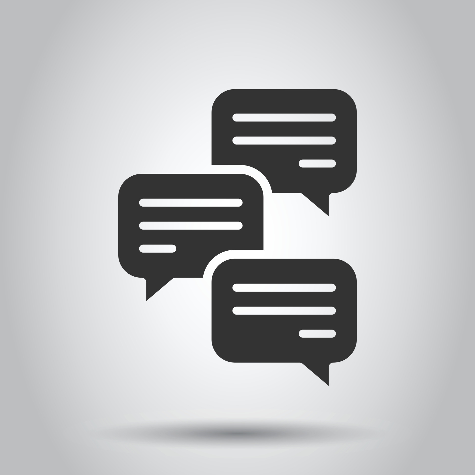 Speak chat sign icon in flat style. Speech bubbles vector illustration